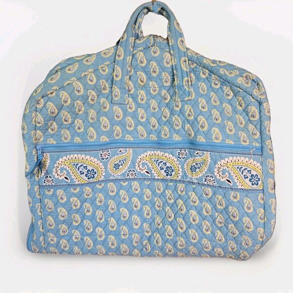 Vera Bradley Garment Bag Bermuda Blue Paisley Quilted Hanging Travel Cover 2005 - Picture 12 of 12